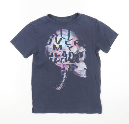 Additional front view of Next boys’ multicoloured cotton basic t-shirt, size 5, years round neck