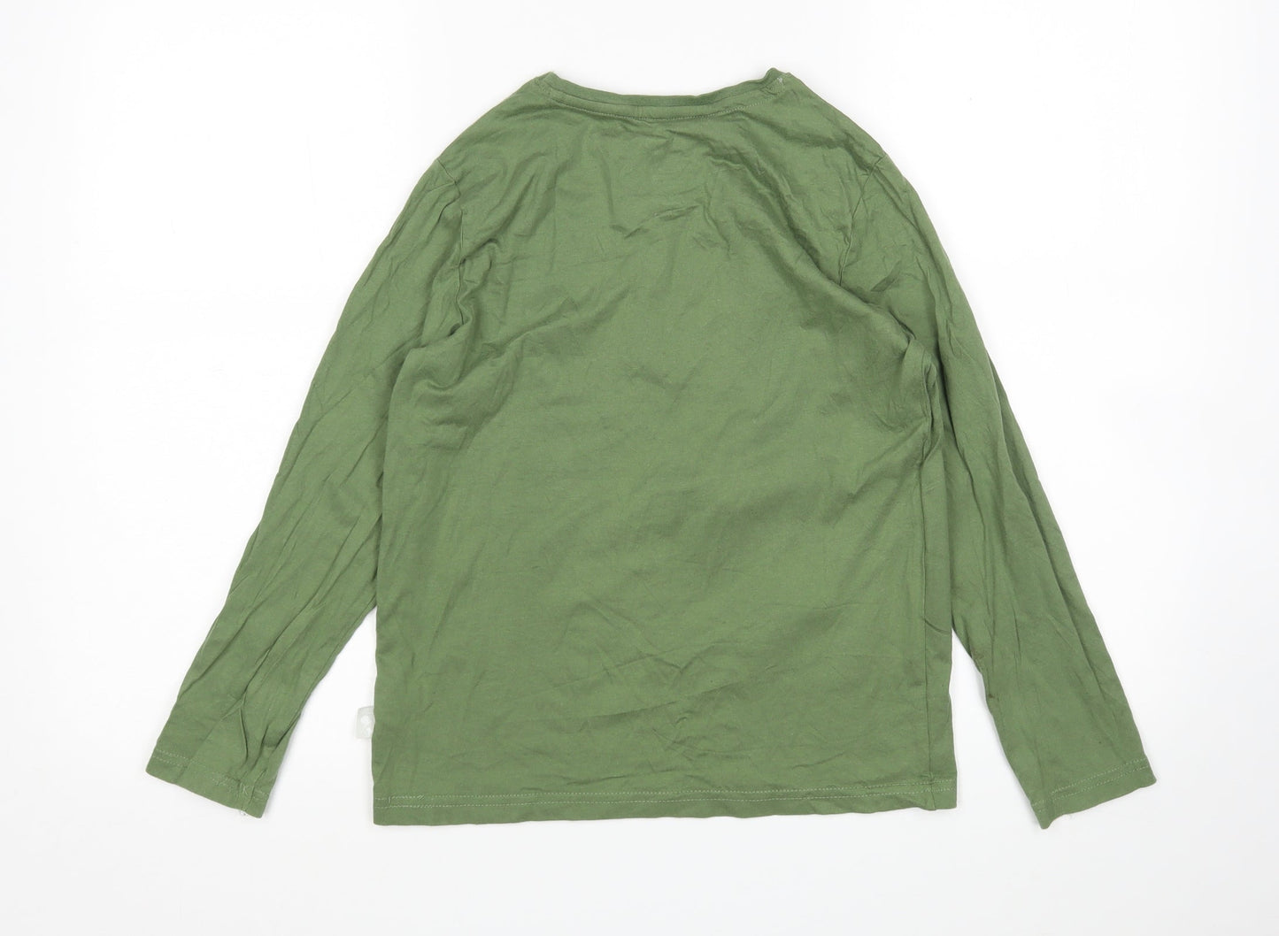 Primark Girls Green  Cotton Basic T-Shirt Size 9-10 Years Round Neck  - Micky Mouse