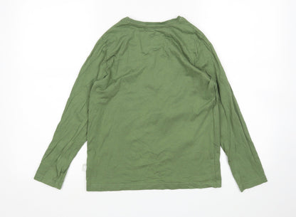 Primark Girls Green  Cotton Basic T-Shirt Size 9-10 Years Round Neck  - Micky Mouse