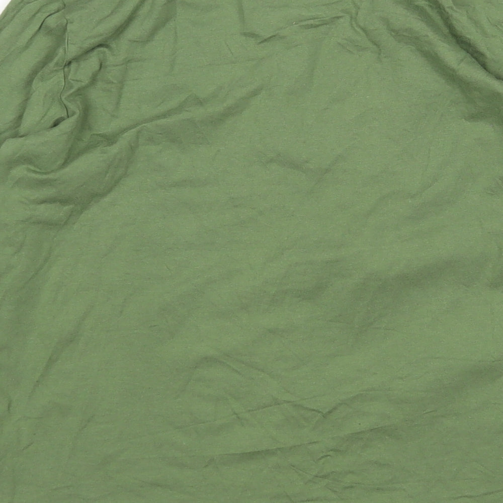 Primark Girls Green  Cotton Basic T-Shirt Size 9-10 Years Round Neck  - Micky Mouse