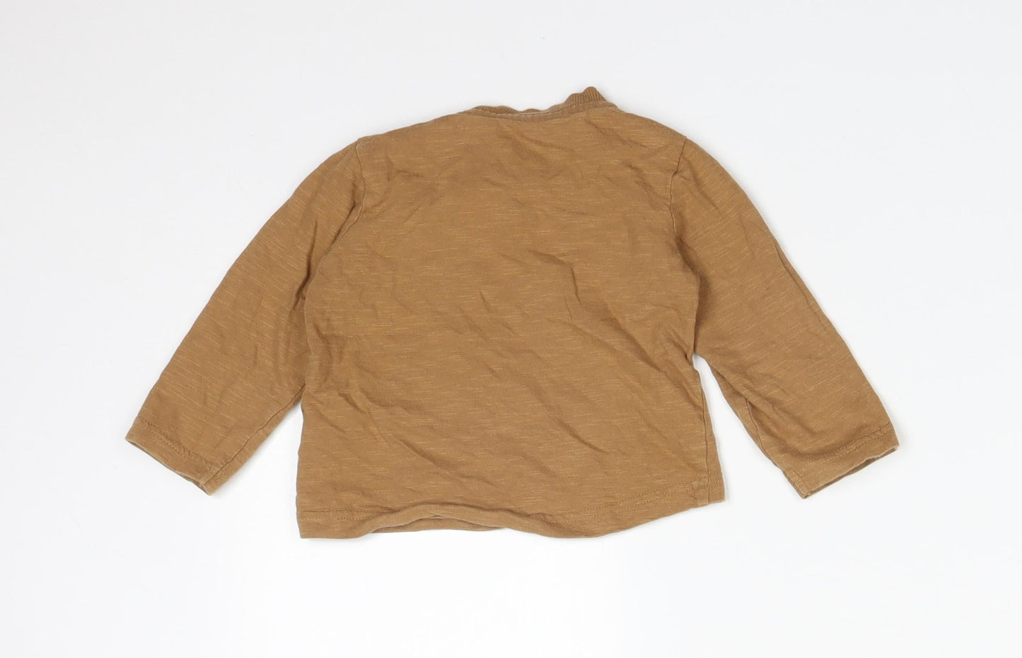 Nutmeg Baby Brown  Cotton Basic T-Shirt Size 9-12 Months Round Neck  - MONSTROUS BUT CUTE