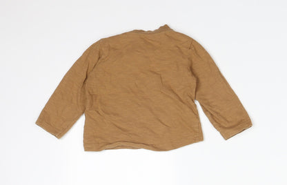 Nutmeg Baby Brown  Cotton Basic T-Shirt Size 9-12 Months Round Neck  - MONSTROUS BUT CUTE