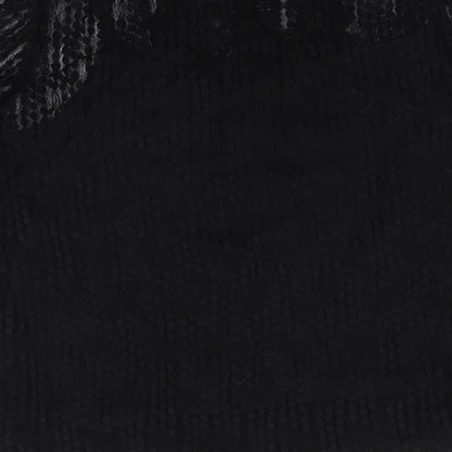 Oasis Womens Black Polka Dot Polyamide Basic T-Shirt Size M Mock Neck