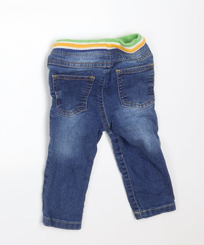 SO CUTE Boys Blue  Cotton  Jeans Size 6-9 Months   - MONKEY H