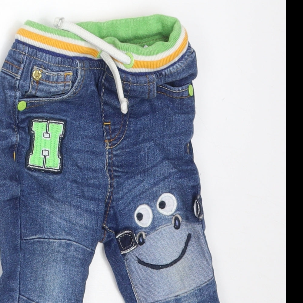 SO CUTE Boys Blue  Cotton  Jeans Size 6-9 Months   - MONKEY H