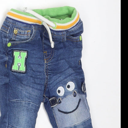SO CUTE Boys Blue  Cotton  Jeans Size 6-9 Months   - MONKEY H