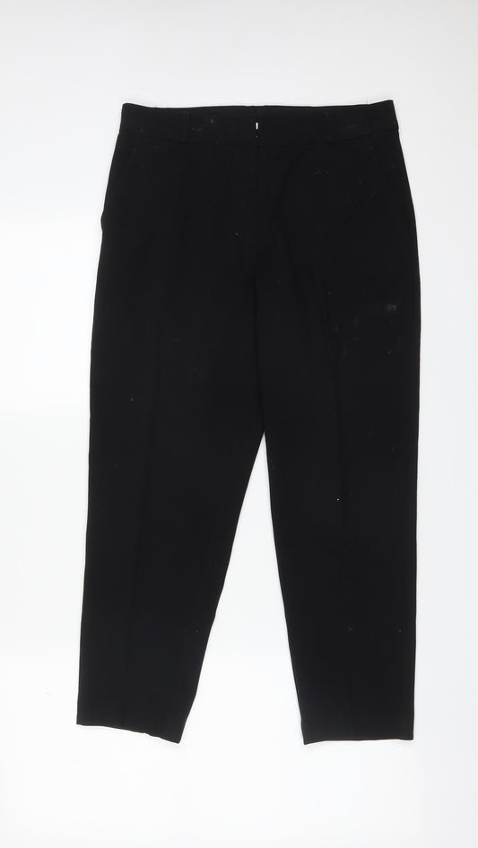 Womens UK Size 10 M&S Regular Fit Dress Pants Black Trousers