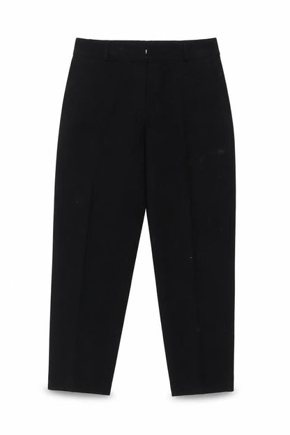 Front view of Marks & Spencer women’s black polyester dress pants trousers, size UK 10, 25-inch leg regular