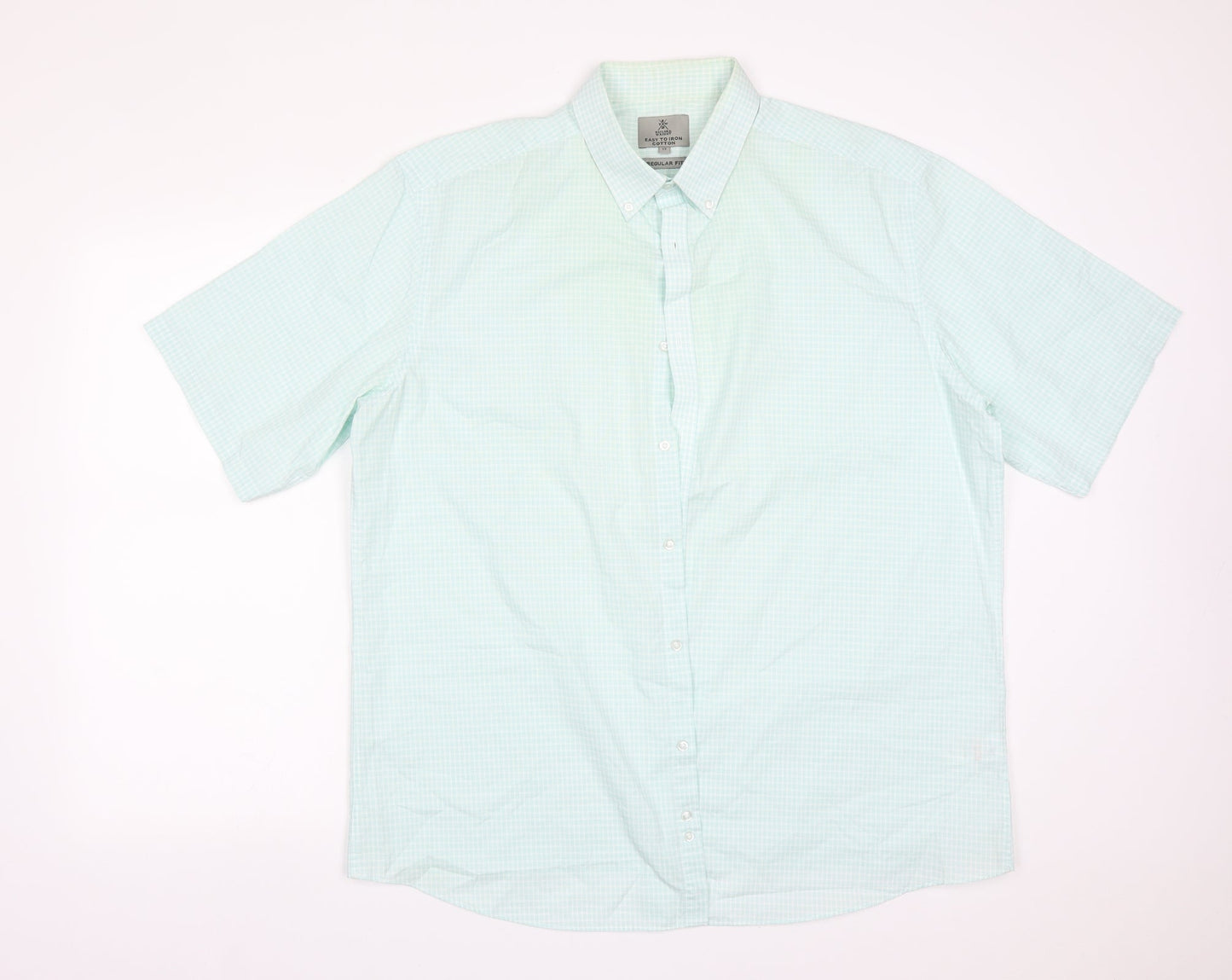 TAYLOR&WRIGHT Mens Multicoloured Check Cotton  Button-Up Size 17 Collared