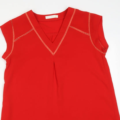 Womens UK Size M FLAMANT ROSE Red Basic T-Shirt