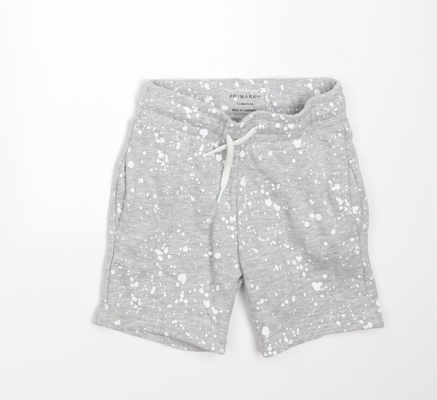Primark Boys Grey Spotted Cotton Cropped Trousers Size 18-24 Months   - SHORTS
