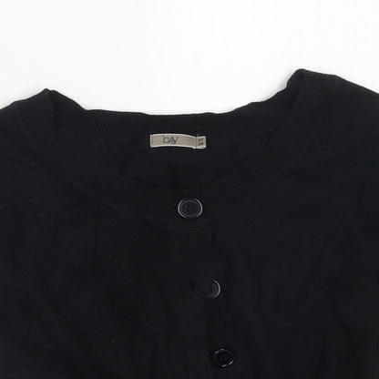 BAY Womens Black Round Neck  Cotton Cardigan Jumper Size 10