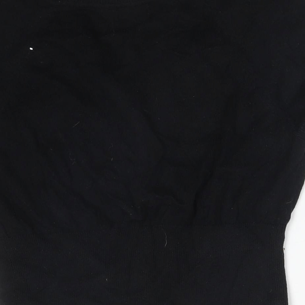 BAY Womens Black Round Neck  Cotton Cardigan Jumper Size 10