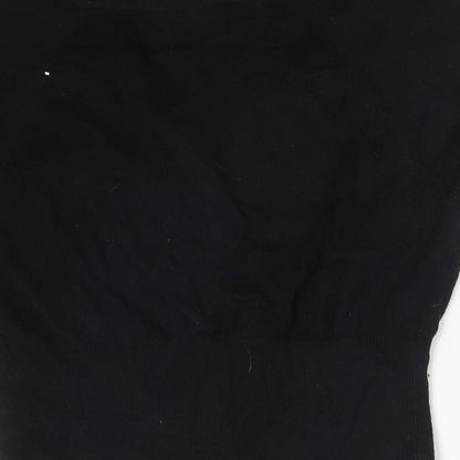 BAY Womens Black Round Neck  Cotton Cardigan Jumper Size 10