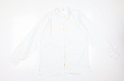Mens UK Size L Preworn White  Button-Up Long Sleeve Casual Shirt