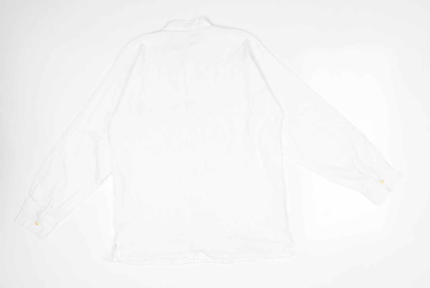 Mens UK Size L Preworn White  Button-Up Long Sleeve Casual Shirt