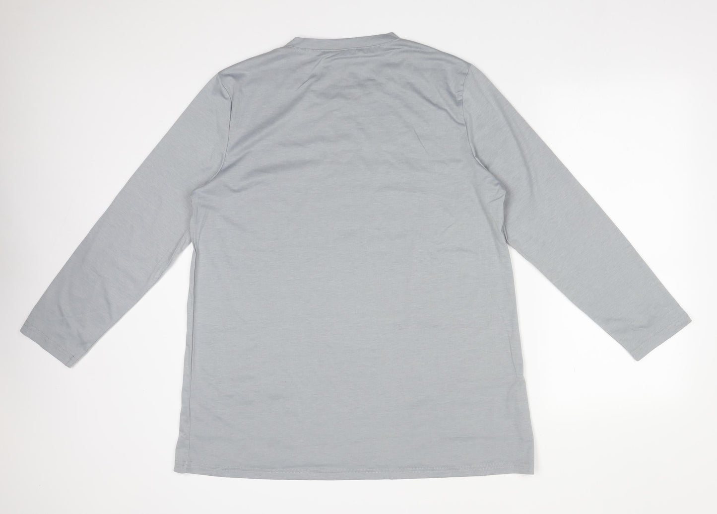 Womens UK Size L Preworn Grey Basic T-Shirt
