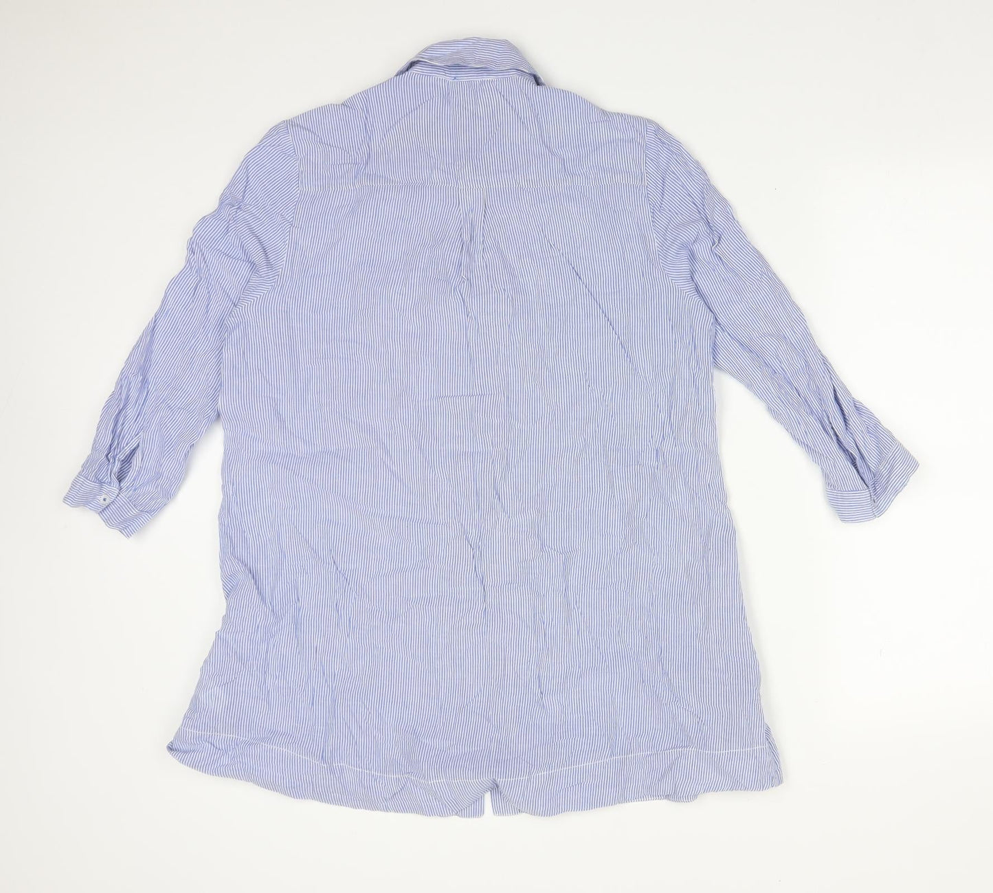 TU Womens Multicoloured Striped Cotton Basic Button-Up Size 12 Collared