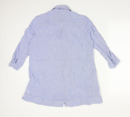 TU Womens Multicoloured Striped Cotton Basic Button-Up Size 12 Collared