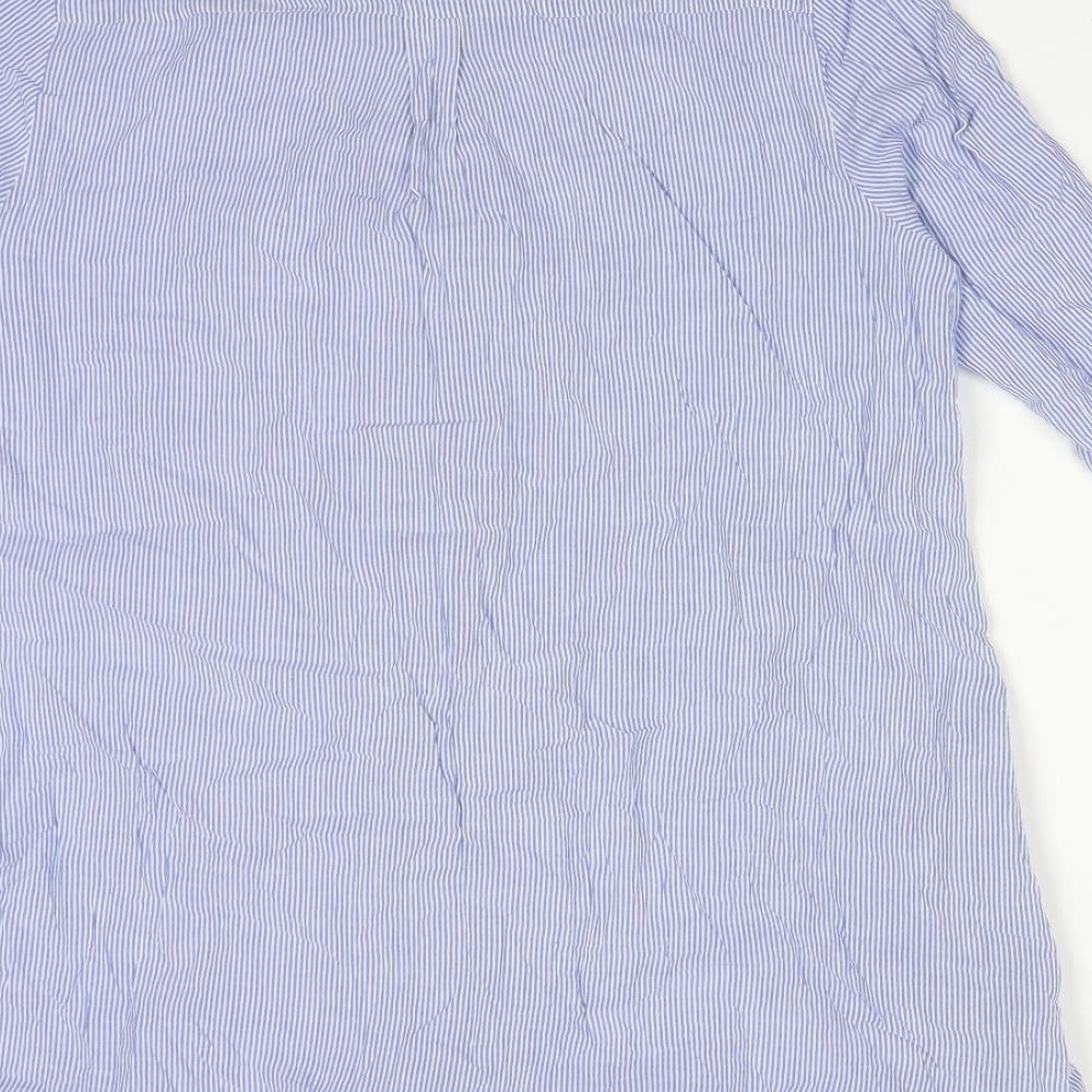 TU Womens Multicoloured Striped Cotton Basic Button-Up Size 12 Collared