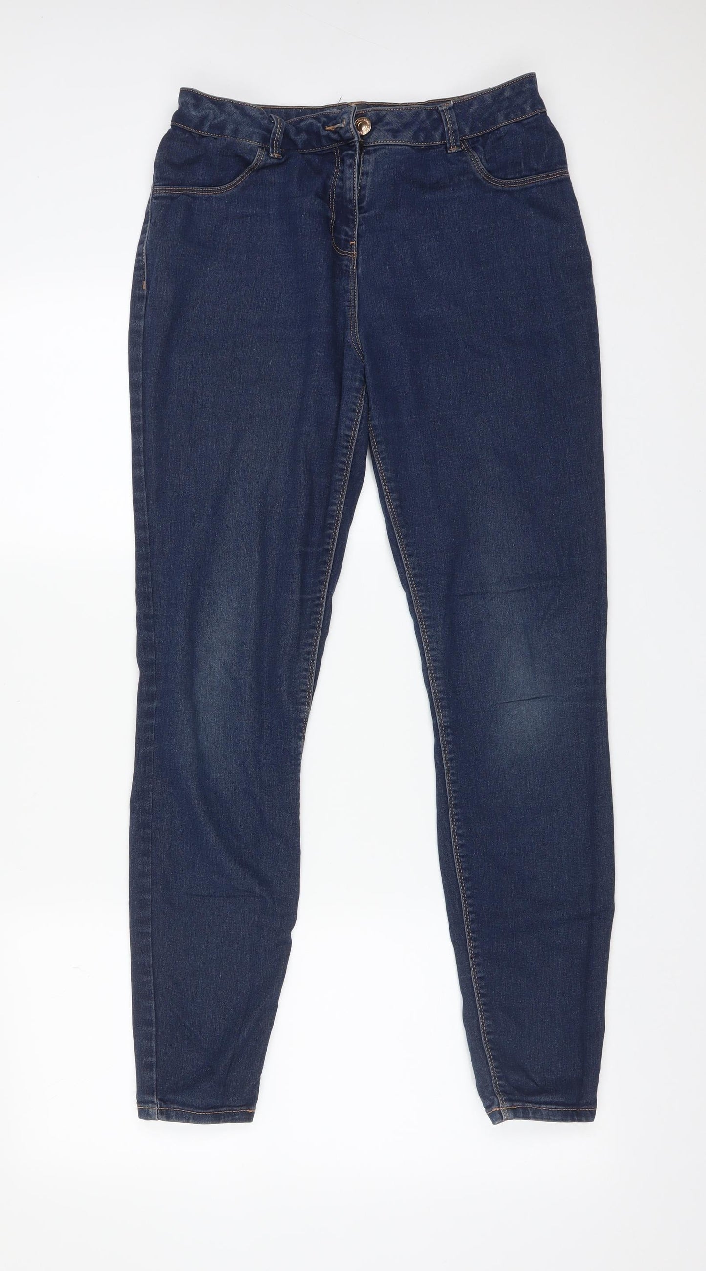 Womens UK Size 10 Papaya Regular Fit Skinny Blue Jeans