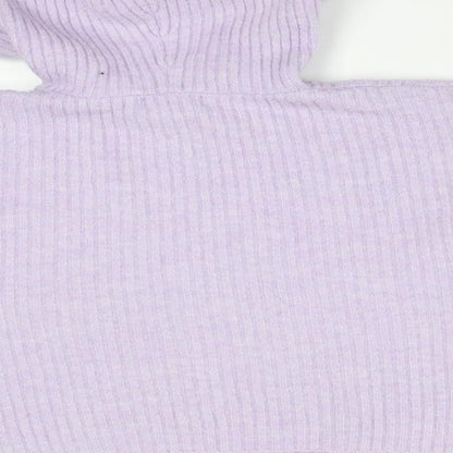 New Look Womens Purple Striped Acrylic Pullover Hoodie Size S