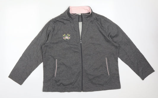 Damart Womens Grey Floral  Jacket  Size 20