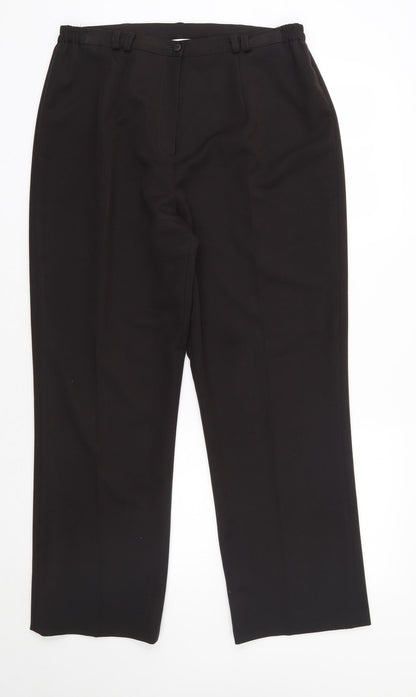 Womens UK Size 16 Annabelle Regular Fit Dress Pants Brown Trousers