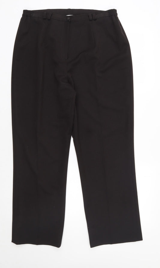 Womens UK Size 16 Annabelle Regular Fit Dress Pants Brown Trousers