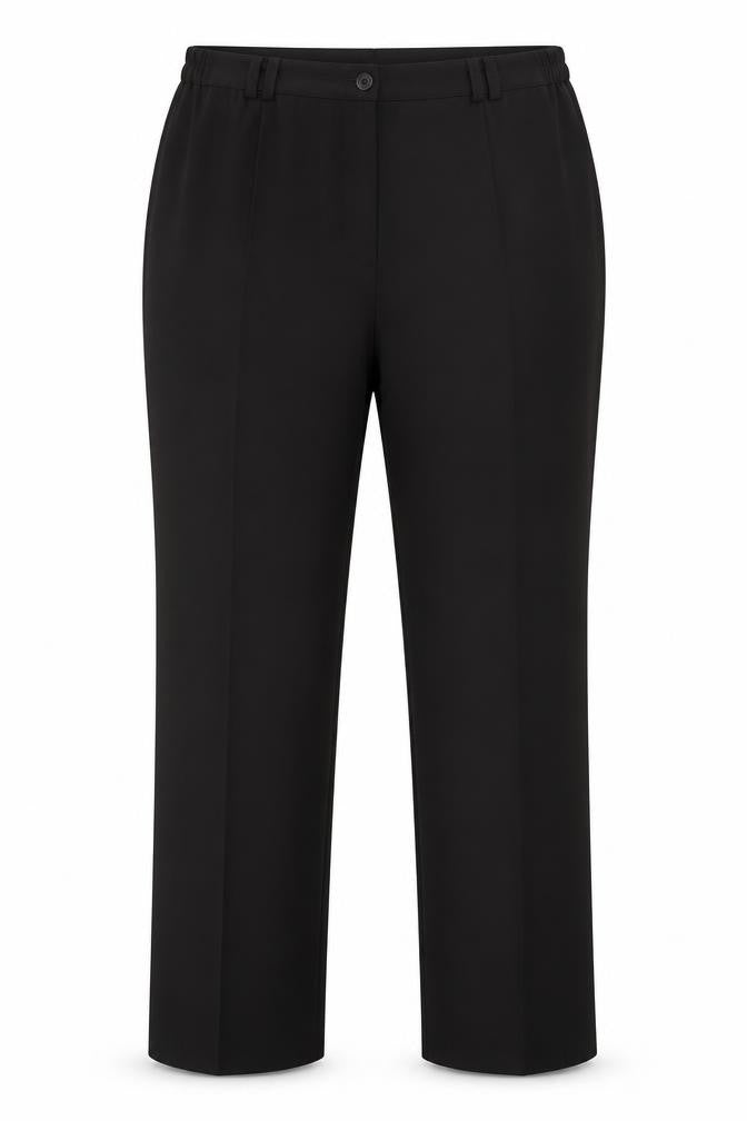 Front view of Annabelle women’s brown polyester dress pants trousers, size UK 16, 28-inch leg regular