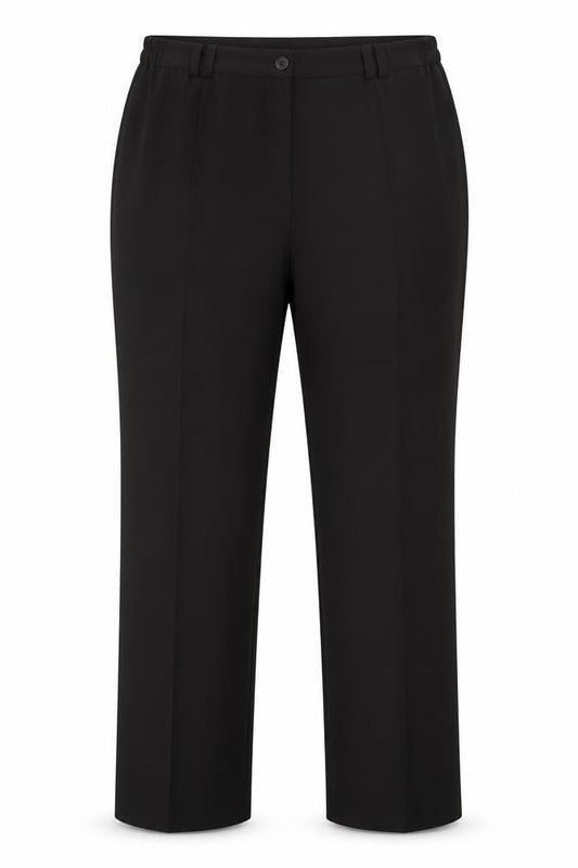 Front view of Annabelle women’s brown polyester dress pants trousers, size UK 16, 28-inch leg regular