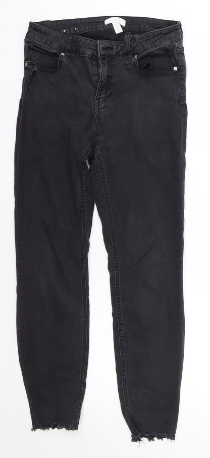 Womens UK Size 12 H&M Regular Fit Skinny Black Jeans