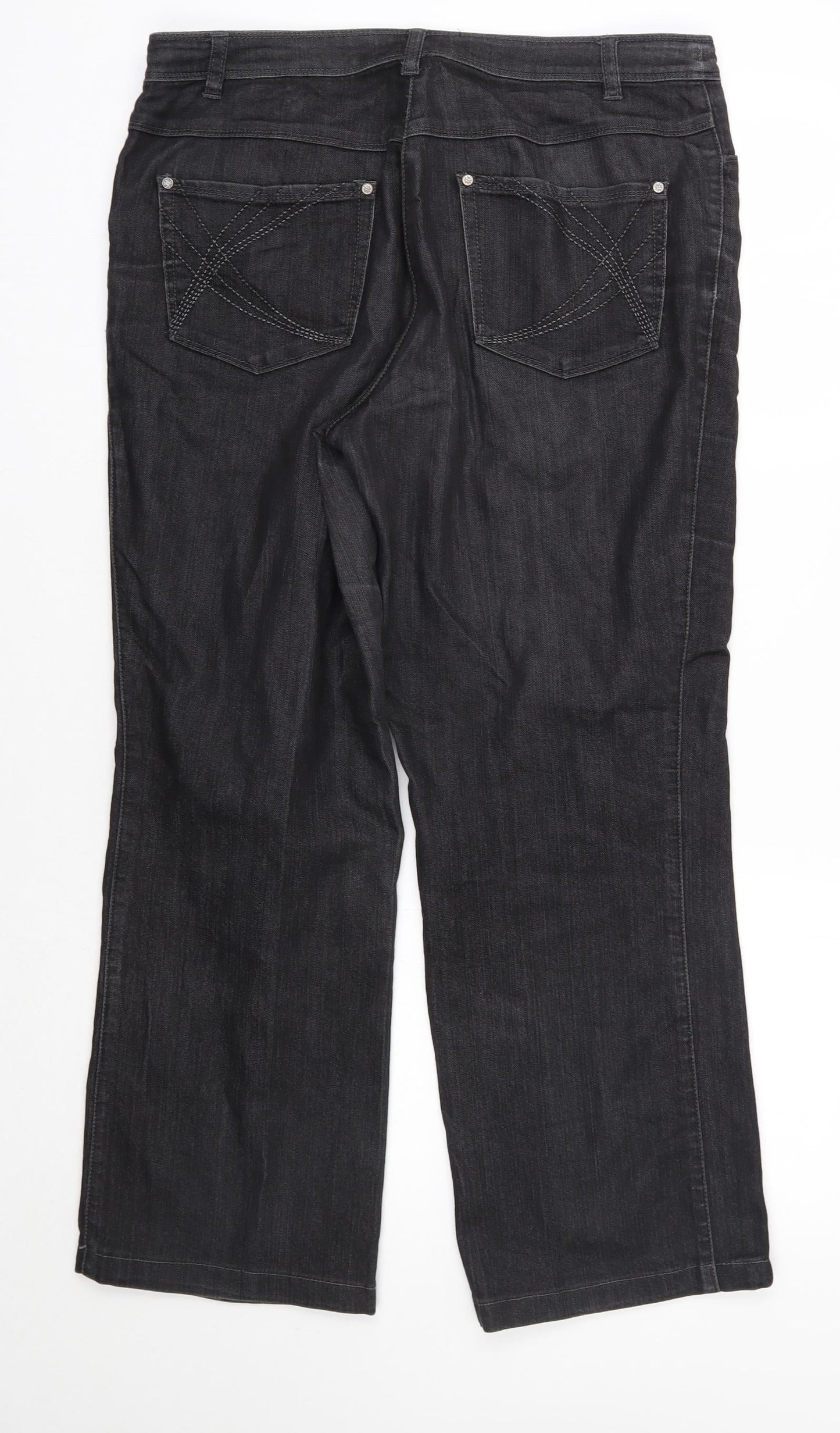 Gerry Weber Womens Black  Cotton Straight Jeans Size 16 L27 in Regular