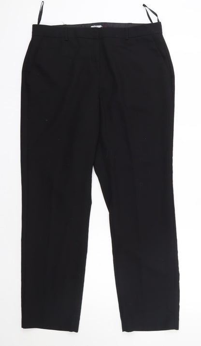 Nutmeg Womens Black  Polyester Dress Pants Trousers Size 14 L28 in Regular