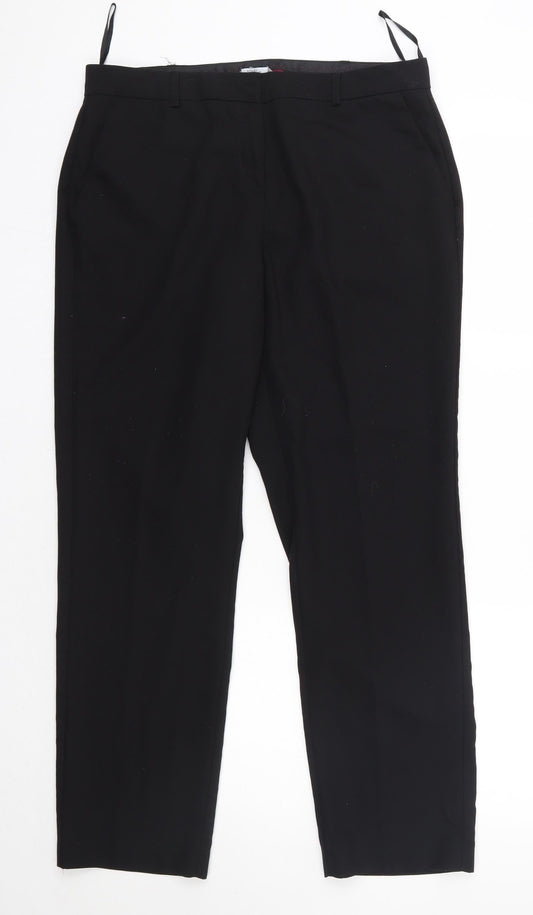 Nutmeg Womens Black  Polyester Dress Pants Trousers Size 14 L28 in Regular