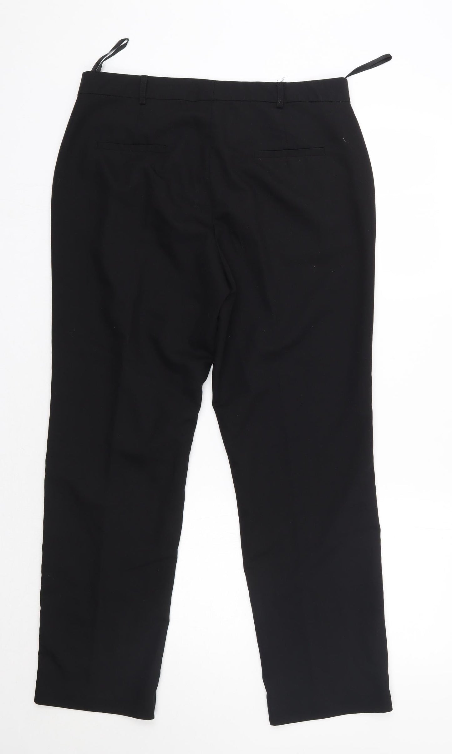 Nutmeg Womens Black  Polyester Dress Pants Trousers Size 14 L28 in Regular