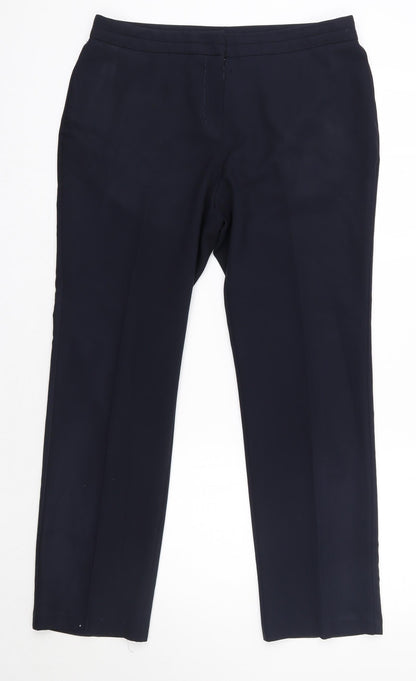 Bonmarché Womens Blue  Polyester Dress Pants Trousers Size 12 L28 in Regular