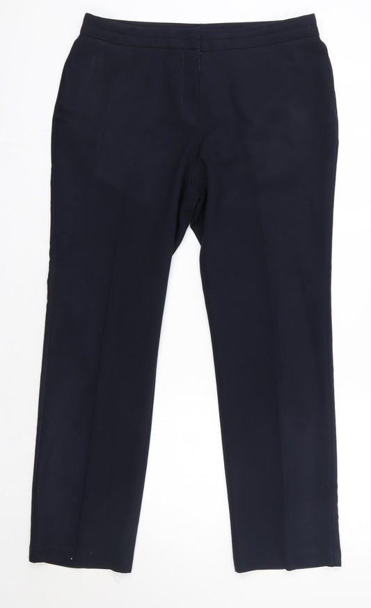 Bonmarché Womens Blue  Polyester Dress Pants Trousers Size 12 L28 in Regular