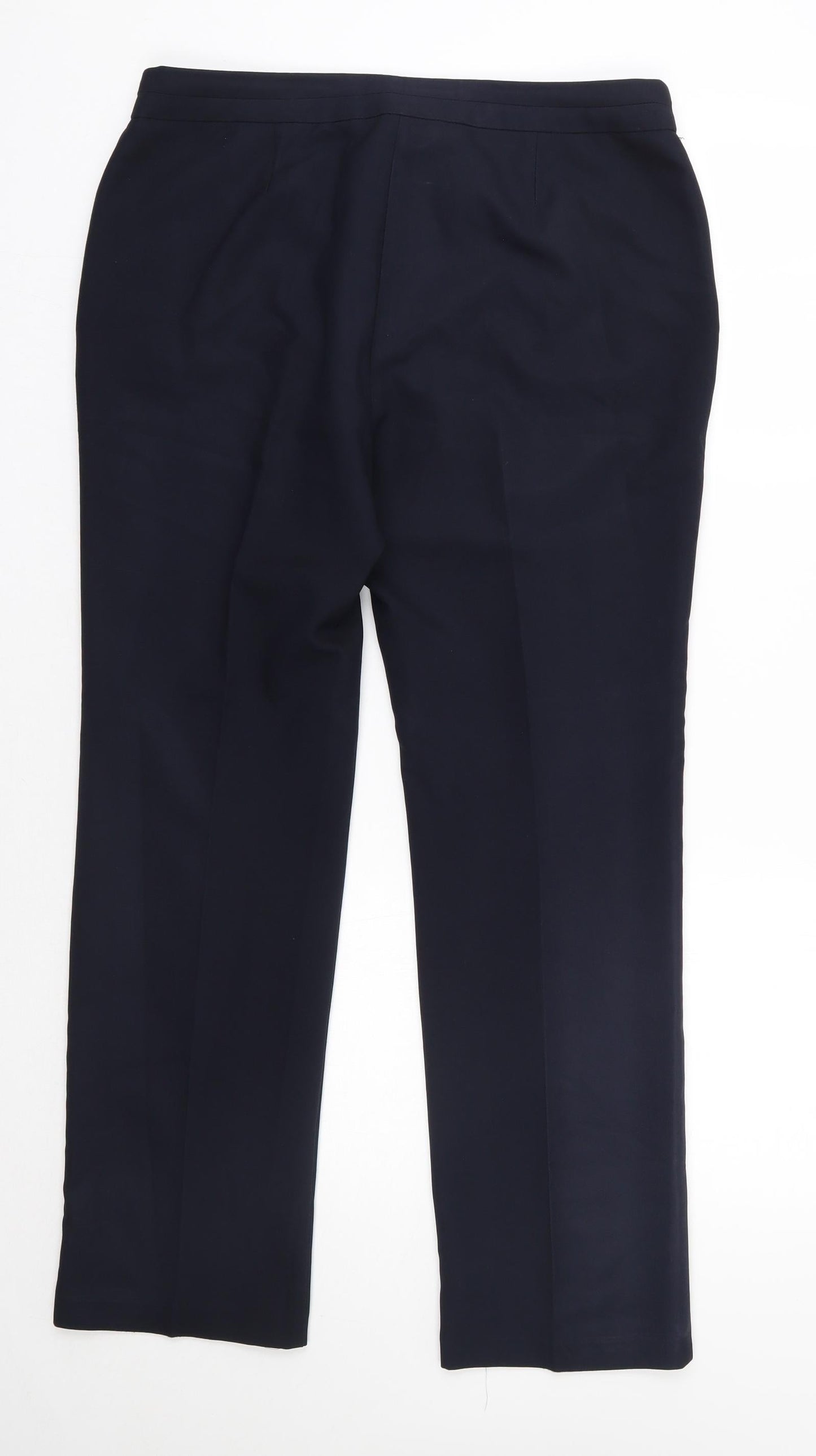 Bonmarché Womens Blue  Polyester Dress Pants Trousers Size 12 L28 in Regular