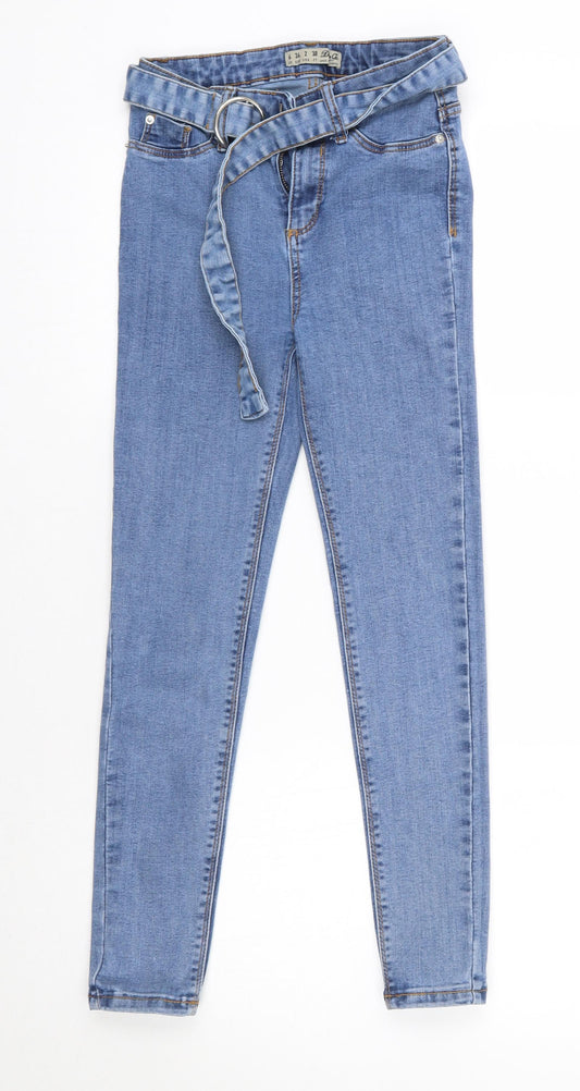 Primark Womens Blue  Cotton Skinny Jeans Size 6 L24 in Regular
