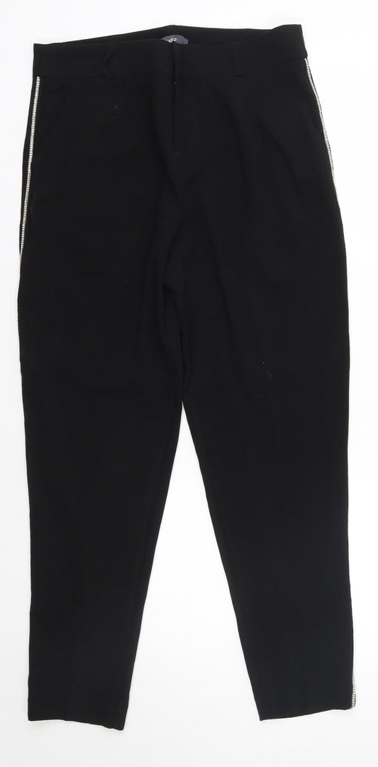 Studio Womens Black  Polyester Dress Pants Trousers Size 14 L27 in Regular