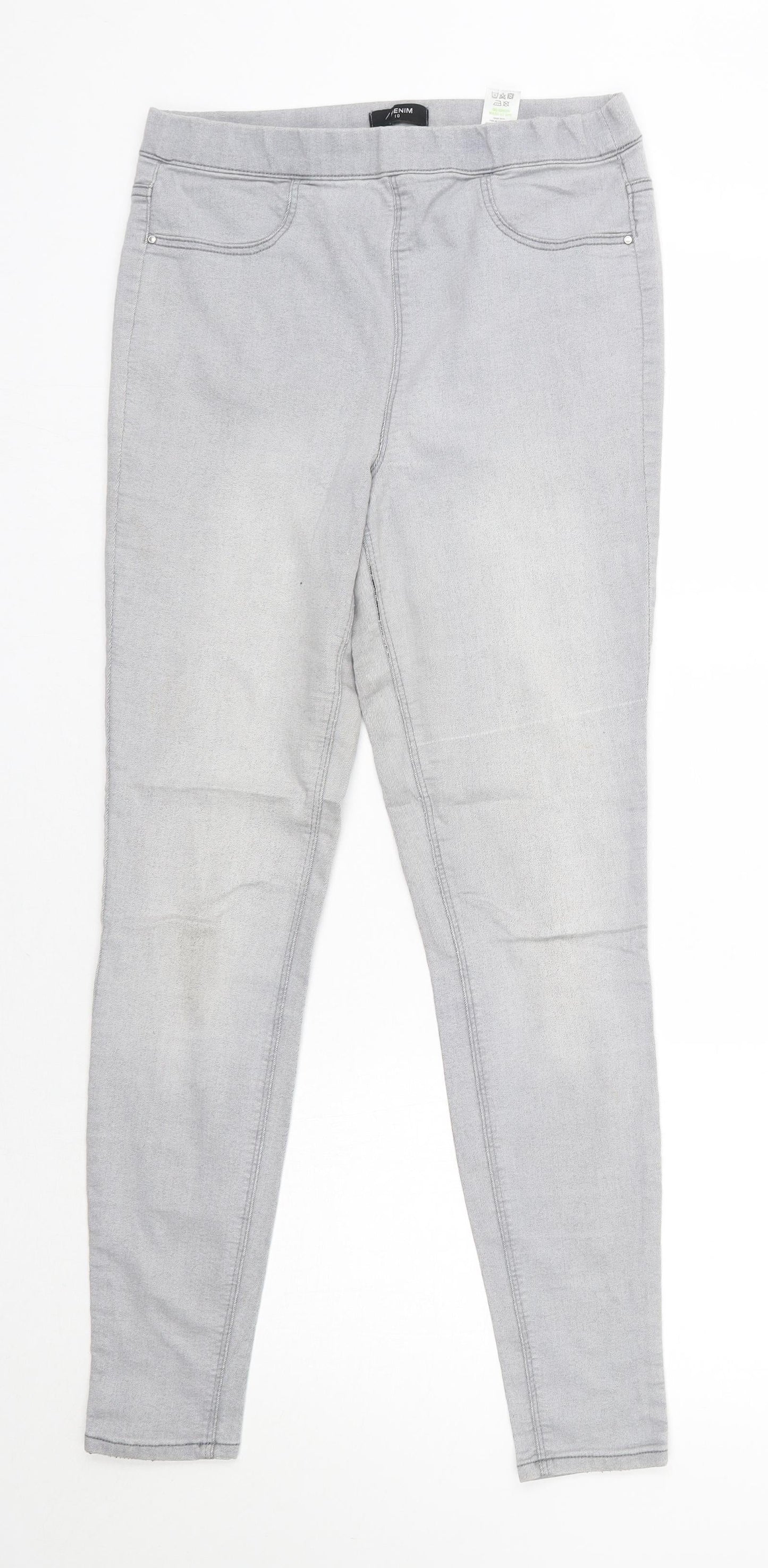 Matalan Womens Grey  Cotton Skinny Jeans Size 10 L28 in Regular