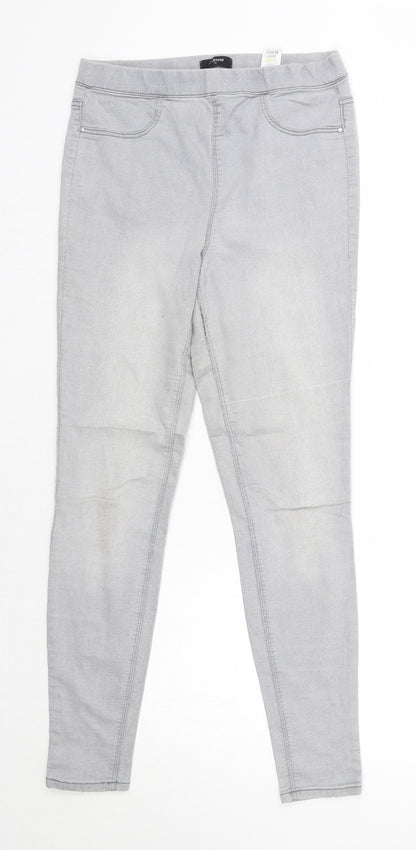 Matalan Womens Grey  Cotton Skinny Jeans Size 10 L28 in Regular
