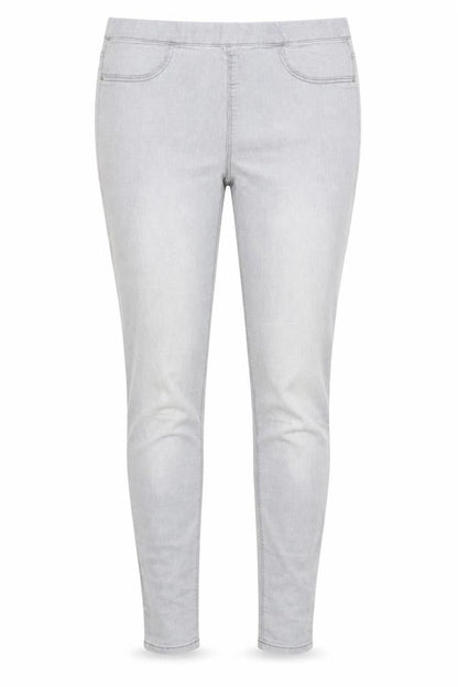 Front view of Matalan women’s grey cotton skinny jeans, size UK 10, 28-inch leg regular