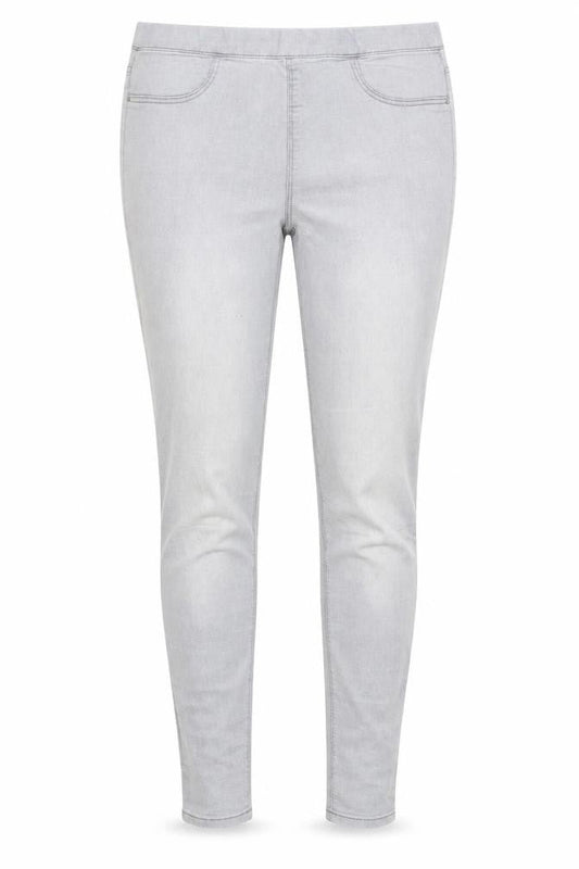 Front view of Matalan women’s grey cotton skinny jeans, size UK 10, 28-inch leg regular