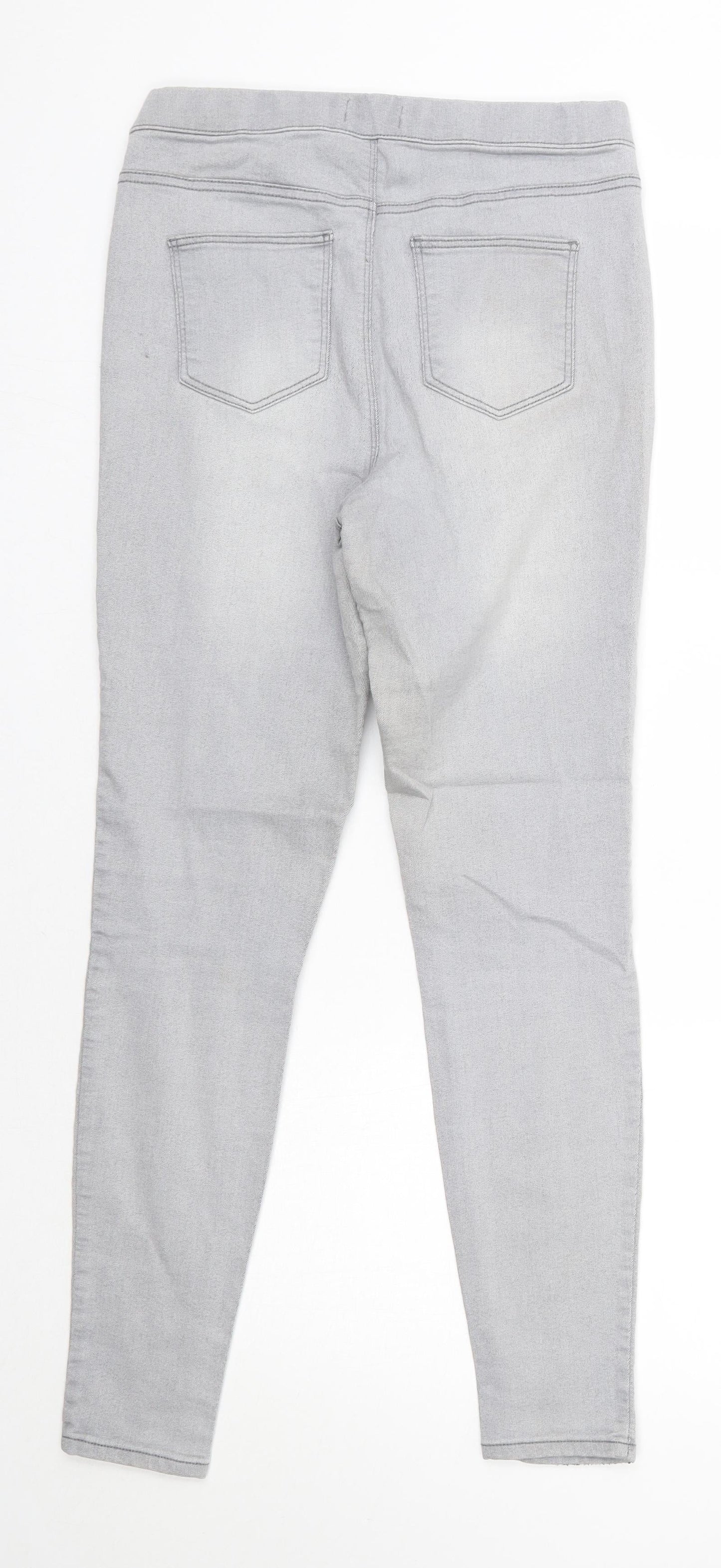 Matalan Womens Grey  Cotton Skinny Jeans Size 10 L28 in Regular