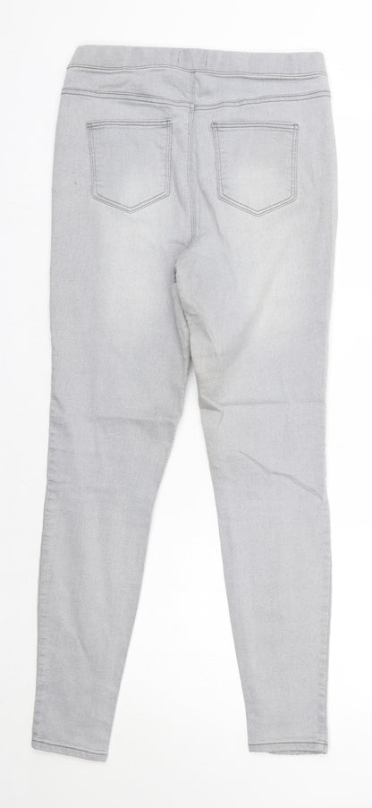 Matalan Womens Grey  Cotton Skinny Jeans Size 10 L28 in Regular