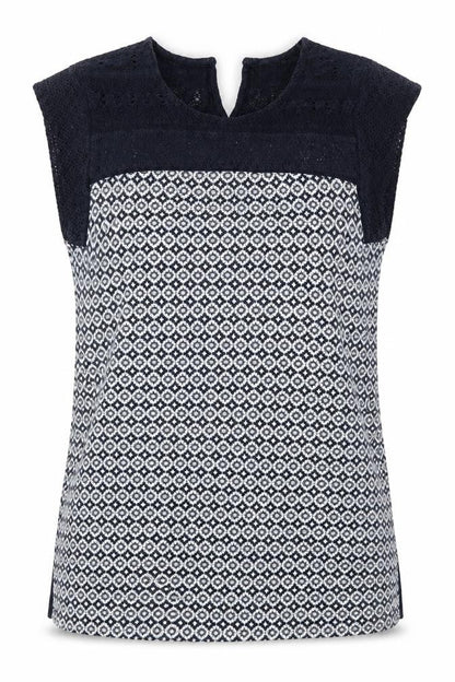M&S Womens Blue  Cotton Basic Blouse Size 10 Round Neck