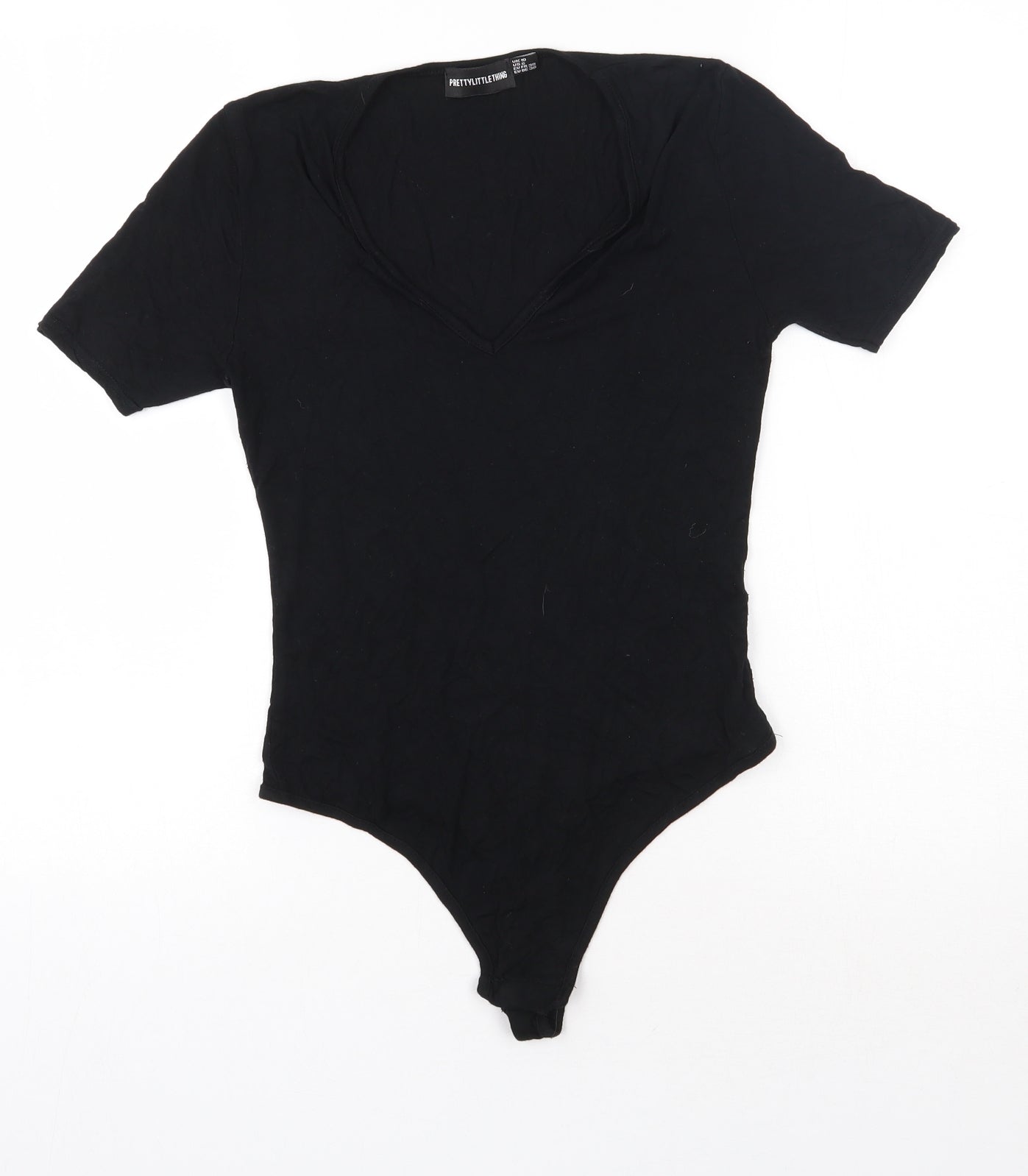 PRETTYLITTLETHING Womens Beige  Viscose Bodysuit One-Piece Size 10