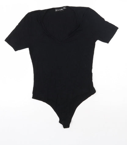 PRETTYLITTLETHING Womens Beige  Viscose Bodysuit One-Piece Size 10